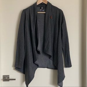 Bobeau Side Button Grey Cardigan